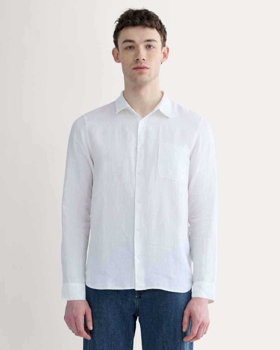 The Classic Shirt in Linen, White — Everlane product photo